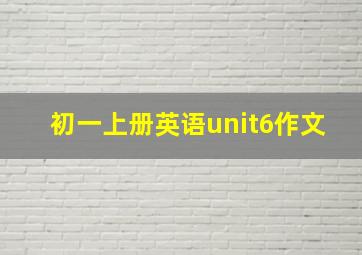 初一上册英语unit6作文