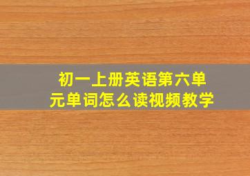 初一上册英语第六单元单词怎么读视频教学