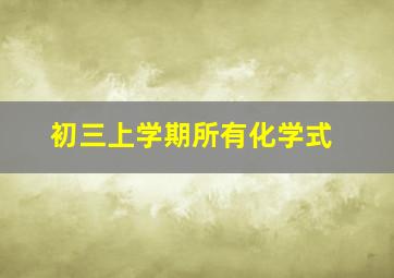 初三上学期所有化学式