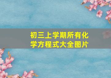 初三上学期所有化学方程式大全图片