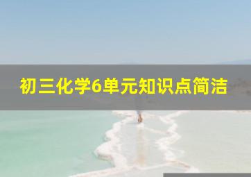 初三化学6单元知识点简洁