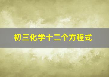 初三化学十二个方程式