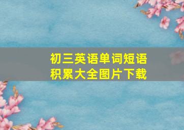 初三英语单词短语积累大全图片下载