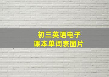 初三英语电子课本单词表图片