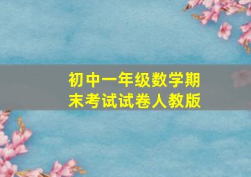 初中一年级数学期末考试试卷人教版