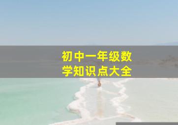 初中一年级数学知识点大全