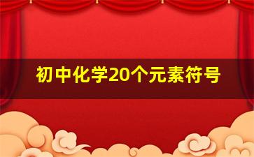 初中化学20个元素符号