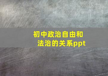 初中政治自由和法治的关系ppt