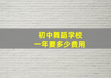 初中舞蹈学校一年要多少费用