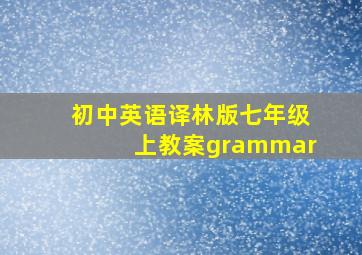 初中英语译林版七年级上教案grammar