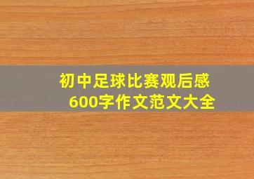 初中足球比赛观后感600字作文范文大全