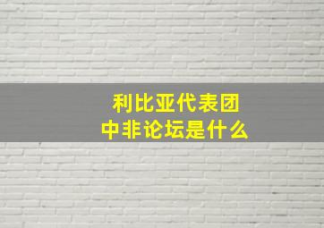 利比亚代表团中非论坛是什么