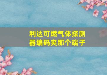 利达可燃气体探测器编码夹那个端子