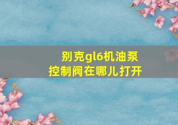 别克gl6机油泵控制阀在哪儿打开