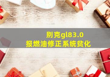 别克gl83.0报燃油修正系统贫化