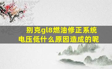 别克gl8燃油修正系统电压低什么原因造成的呢