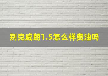 别克威朗1.5怎么样费油吗