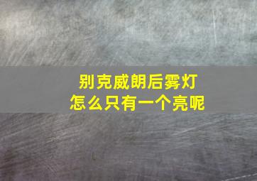 别克威朗后雾灯怎么只有一个亮呢