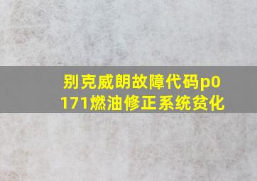 别克威朗故障代码p0171燃油修正系统贫化