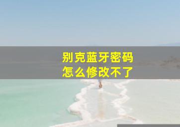 别克蓝牙密码怎么修改不了