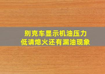 别克车显示机油压力低请熄火还有漏油现象