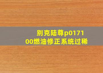 别克陆尊p017100燃油修正系统过稀