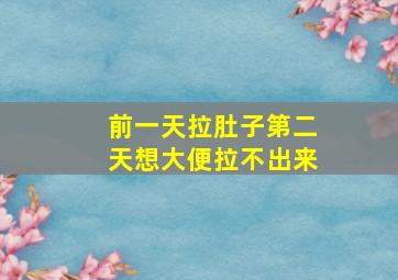 前一天拉肚子第二天想大便拉不出来