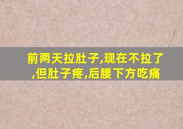 前两天拉肚子,现在不拉了,但肚子疼,后腰下方吃痛