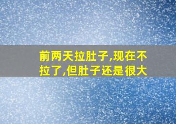 前两天拉肚子,现在不拉了,但肚子还是很大