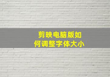 剪映电脑版如何调整字体大小