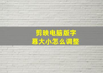 剪映电脑版字幕大小怎么调整