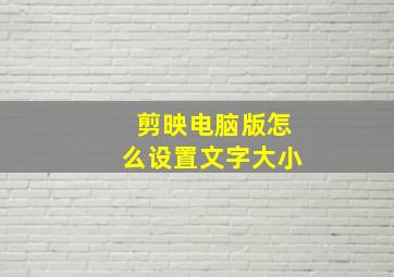 剪映电脑版怎么设置文字大小