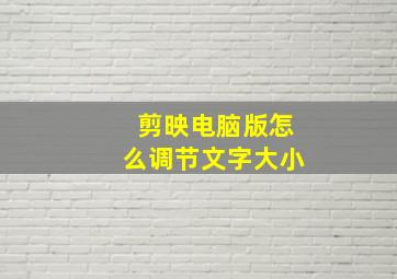 剪映电脑版怎么调节文字大小