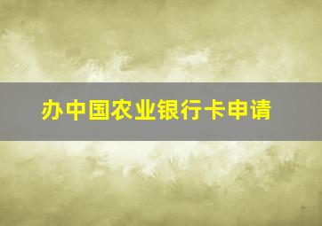 办中国农业银行卡申请