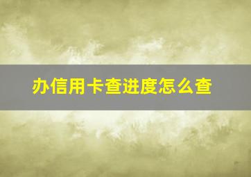 办信用卡查进度怎么查