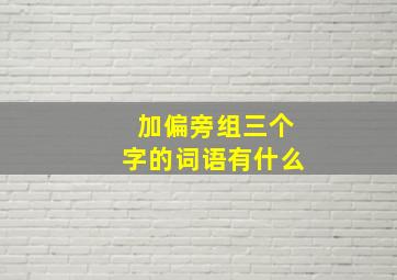 加偏旁组三个字的词语有什么