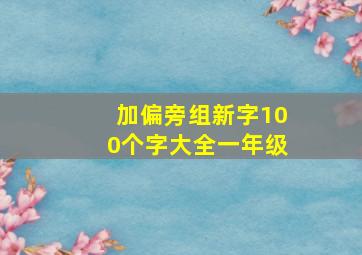 加偏旁组新字100个字大全一年级