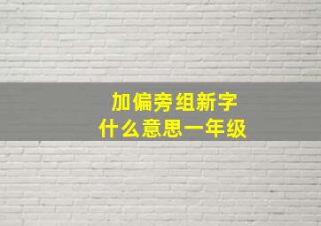 加偏旁组新字什么意思一年级