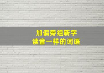 加偏旁组新字读音一样的词语