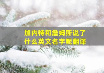 加内特和詹姆斯说了什么英文名字呢翻译