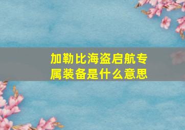 加勒比海盗启航专属装备是什么意思