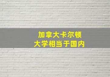 加拿大卡尔顿大学相当于国内