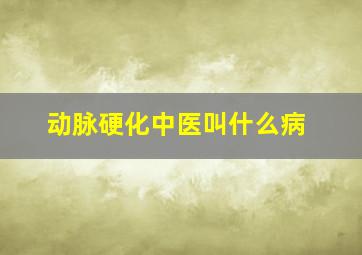 动脉硬化中医叫什么病