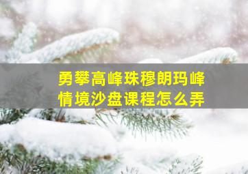 勇攀高峰珠穆朗玛峰情境沙盘课程怎么弄