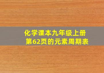 化学课本九年级上册第62页的元素周期表