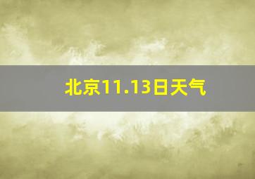 北京11.13日天气