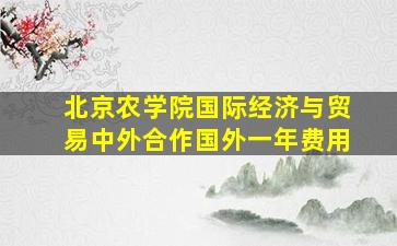 北京农学院国际经济与贸易中外合作国外一年费用