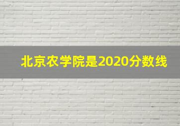 北京农学院是2020分数线