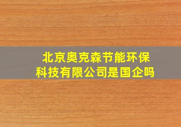 北京奥克森节能环保科技有限公司是国企吗