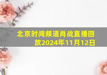 北京时间频道肖战直播回放2024年11月12日